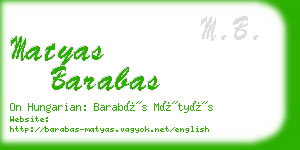 matyas barabas business card